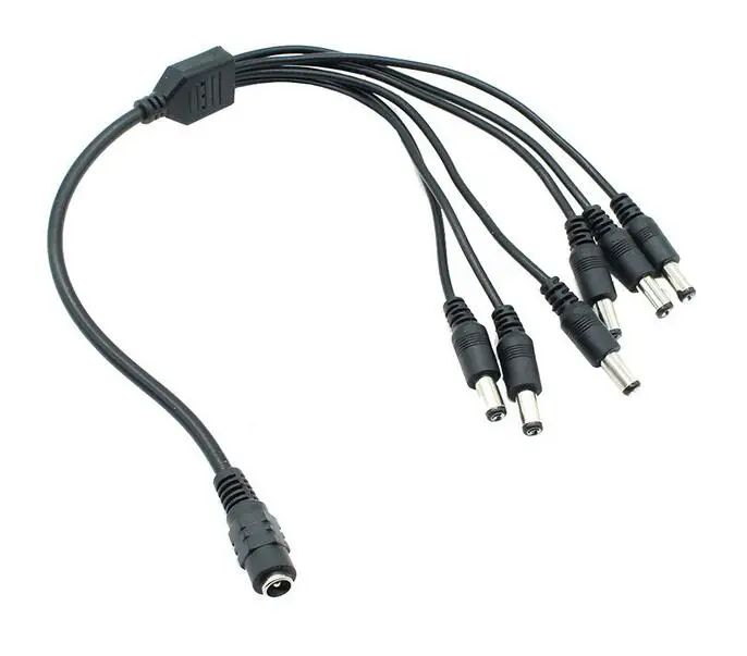 

Female 1 to 6 Male 30cm length, 5.5x2.1mm ,Female to Male Plug DC Power CCTV Camera Splitter Cable,min:4pcs