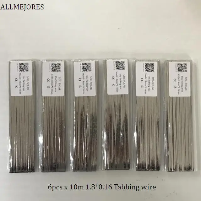 

ALLMEJORES 6pcs x 10m 200ft Solar tabbing wire bus bar Ribbion for DIY solar panel connect
