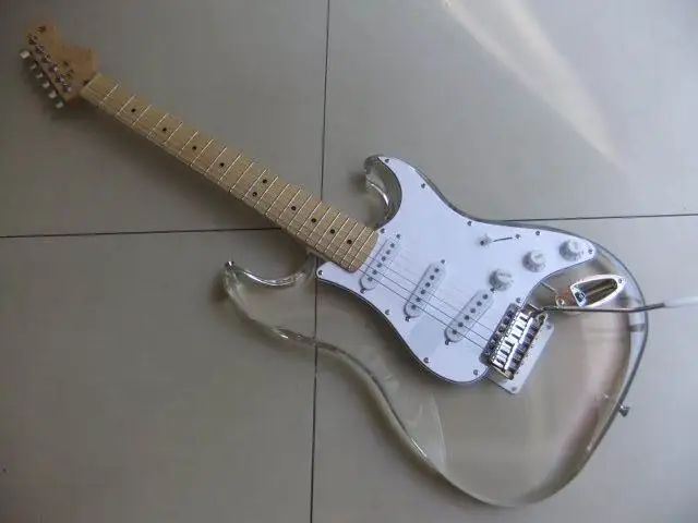 Wholesale New Cnbald Acrylic Crystal electric guitar STR Model In Acrylic Crystal 110628