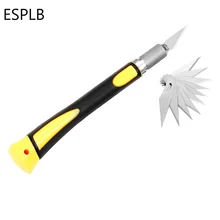 ESPLB 10 sztuk SK5 ostrza rzeźba w drewnie narzędzia owoce żywności Craft rzeźba grawerowanie nóż z 1pc antypoślizgowa rzeźba uchwyt WL-9302S