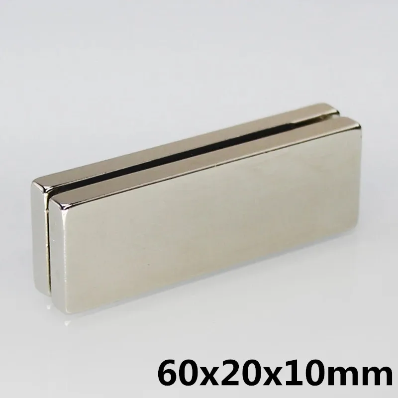 

1PC 60 x 20 x 10mm N35 Block Magnet Rectangle Neodymium Rare Earth Permenent Magnets NdFeB 60mm x 20mm x 10mm Square Magnets