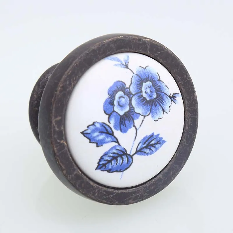 96mm black antique brass dresser handle knob white and blue porcelain drawer cabinet knob pull 3.75\ 96mm black antique brass dresser handle knob white and blue porcelain drawer cabinet knob pull 3.75\