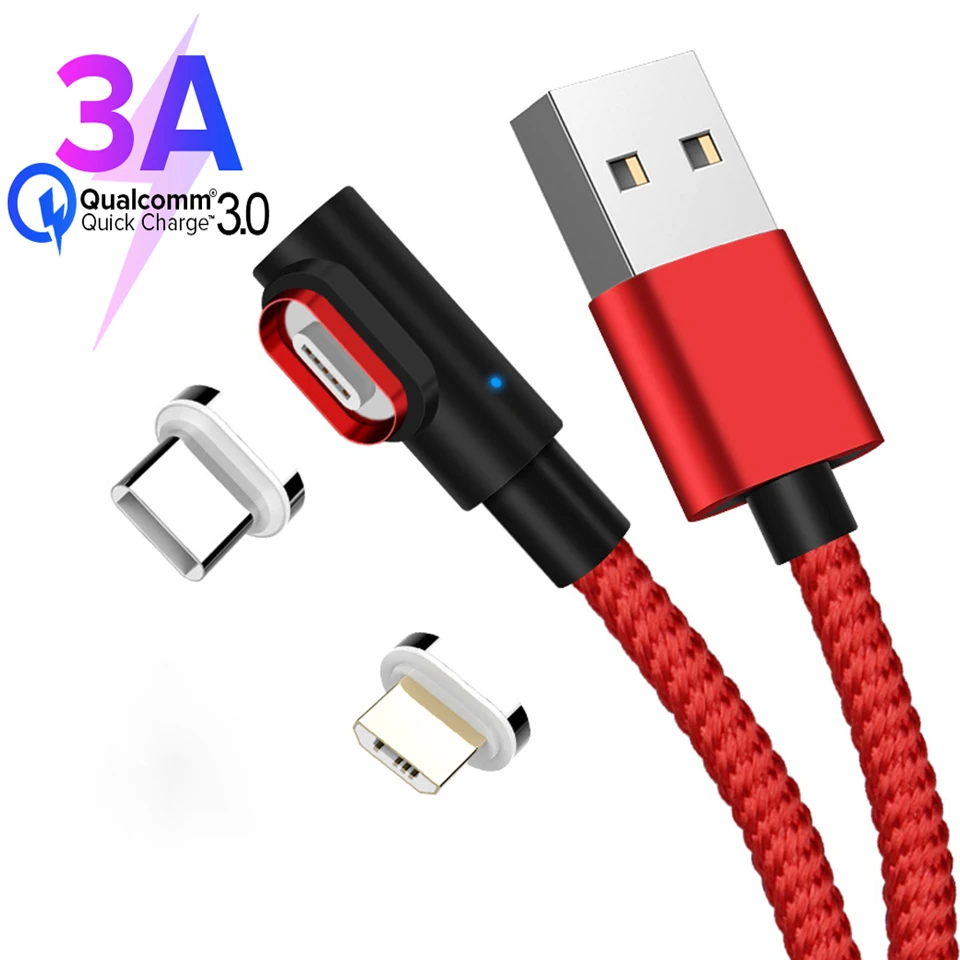 

Type C Magnetic Cable 3A Micro Usb Fast Charge Data Android Cable for Samsung A50 A70 Huawei Honor Note 10 Magnetico Connector