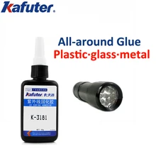 Kafuter 50g K-3181 All-around UV glue acrylic adhesive transparent plastic metal glass uv glue with uv cutting light free shipping50g kafuter uv glue uv curing adhesive k 302 9led uv flashlight uv curing adhesive crystal glass and metal bonding