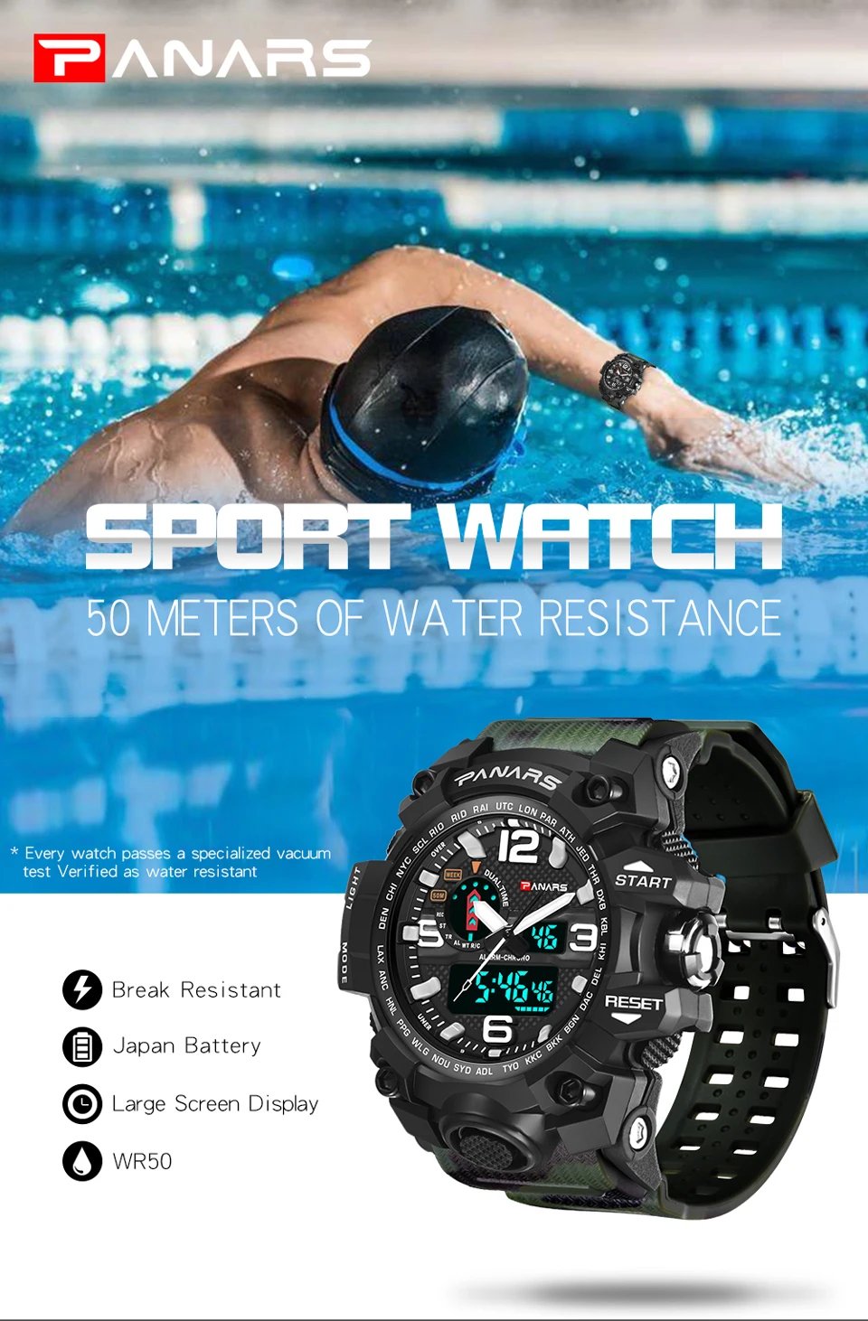 Digital Wrist Watch Men Military Sports Electronic Watch Waterproof G LED Fitness Shock Watch For Men Clock Chronograph Running (8)