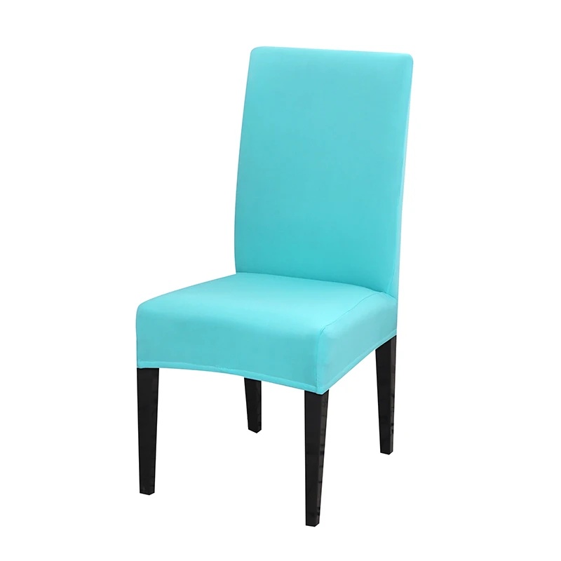 sky blue Растягивающиеся чехлы на стулья для столовой из спандекса, чехлы на стулья для гостиной, дома, вечерние, свадебные, декоративные чехлы на стулья, однотонный цвет - Цвет: sky blue