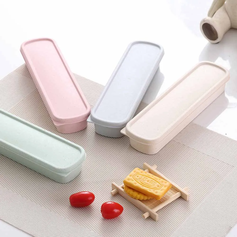 

Tableware Chopsticks Spoon Fork Set Dinnerware Wheat Straw For Children Adult Travel QJS Shop