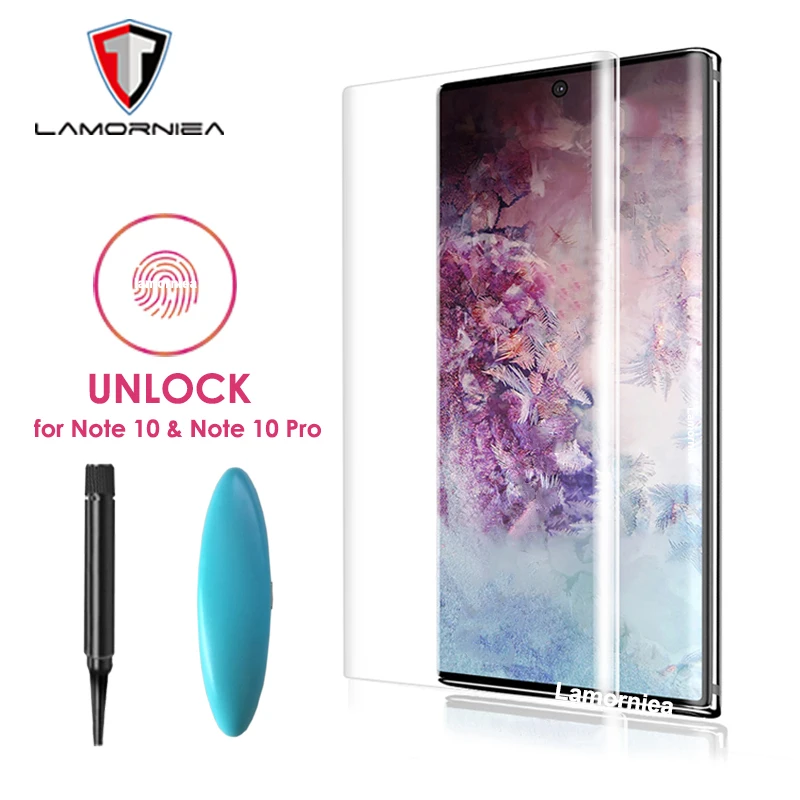 

20D For Samsung S8 S9 S10 Plus UV Glass Screen Protector With FINGERPRINT Unlock For Samsung Note 10 Plus 8 9 S7 Edge Glass Film