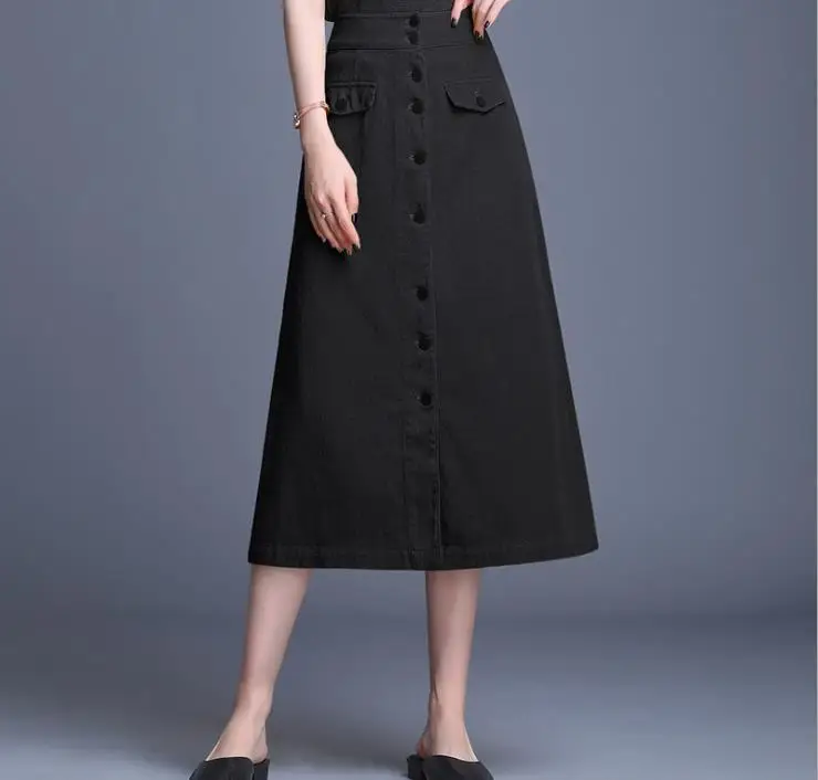 Женская длинная Модная Джинсовая юбка, новинка 2019 года, юбка с надписью