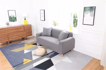 

Continental Silver Grey Elastic Slipcover Plush Stretch Sectional Sofa Covers For 1/2/3/4-Seater Corner Sofa Covers Couch Cover