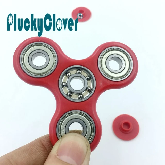 Blue and Red Tri Fidget Hand Spinner Finger gyro EDC ADHD 