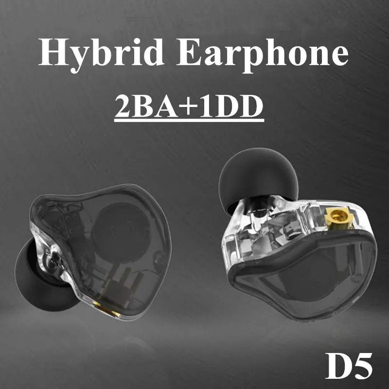

D5 2BA+1DD Hybrid Earphone MMCX Interface Custom Made Hi-Res HI FI Earbuds Stereo Headset DJ Monitor Earphone in-Ear Headphones