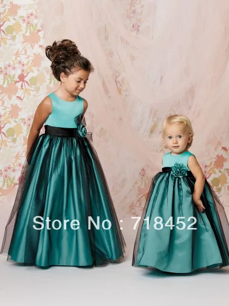 turquoise flower girl dress