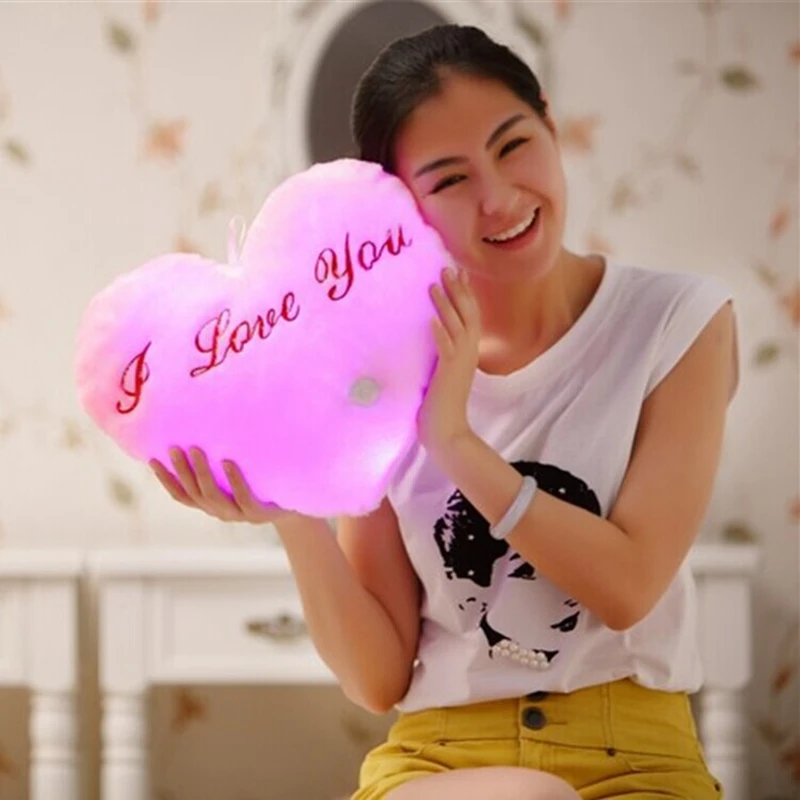 

Flash love heart Cushion light funny pillows Christmascat toy led pillow creative pillows, funny birthday gifts, plush toys