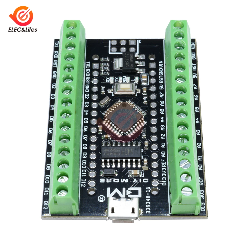 CH340 NANO V3.0 ATMEGA328P CH340G nano 3,0 V3 контроллер 2 в 1 микро USB терминал щит адаптер плата расширения для Arduino