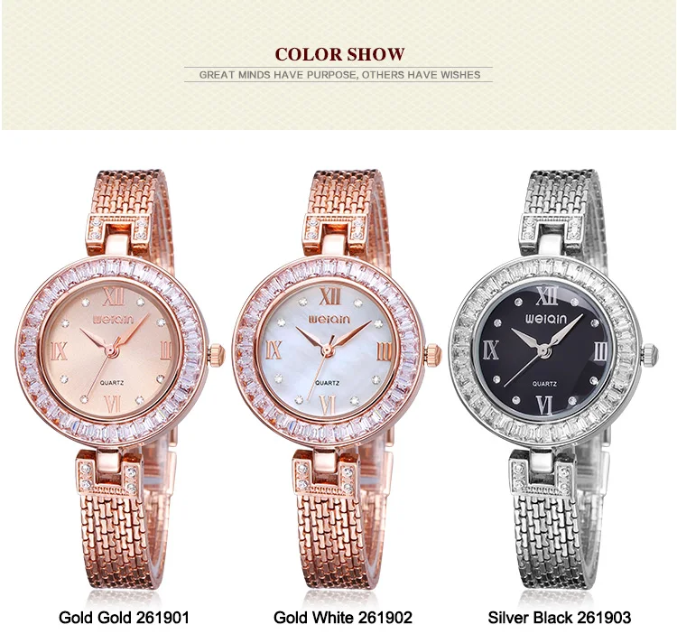 Luxo Cristal Strass Senhoras Relógio Relógio de