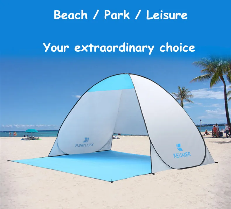 

FREE SHIPPING Quick Automatic Open Fishing Leisure Beach Camping Folding Tent 2-Person Anti-UV Sun Shelter Awning Outdoor Tents