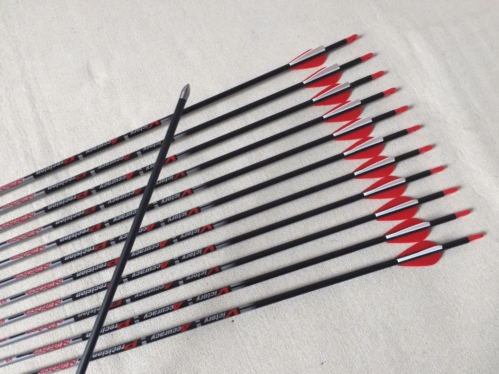 12pcs Archery Carbon arrow 80/100/120grain Stainless steel field tip