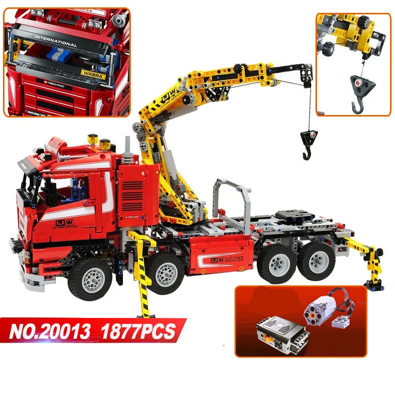 

NEW 20013 Technic Series 1877pcs The Electric Crane Truck Model Building Blocks Bricks Compatible Legoinglys 8258 Birthday