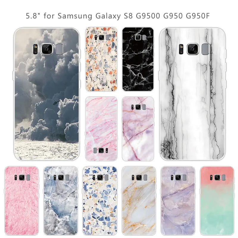 5.8&quot For Samsung Galaxy S8 Stone Case Clear Soft Silicone for G955F G950F Fundas Capa S 8 Back Cover |