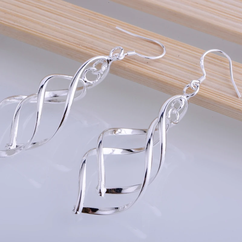 

Silver Plated earrings , Silver Plated fashion jewelry , interlaced shiny /cfvakxca dxdamoka LQ-E168