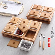 6 Grids/Spice Jars Creative Ceramic Nuts Boxes Living Room Tables Ceramic Sugar Jars Snacks Plates Household Food Storage Tanks