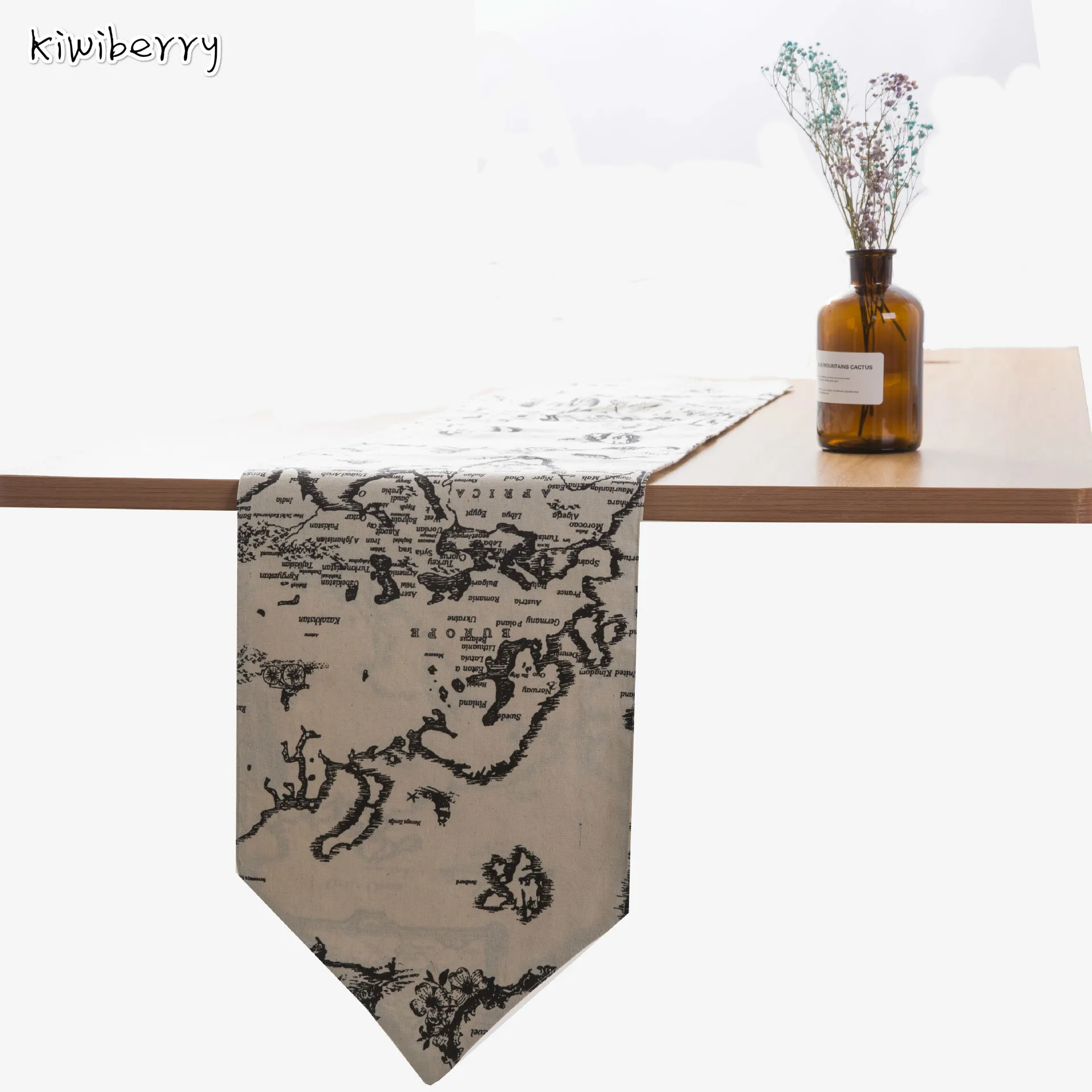 

Table Runner Modern Table Cloth European Map Jacquard Bed Flag Table Flag For Wedding Fashion Household Adornment Supplies