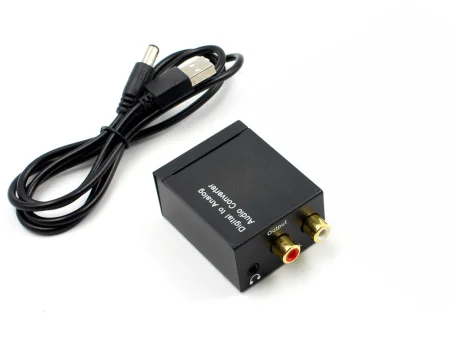 

3.5MM Jack 2*RCA Digital to Analog Audio Converter Amplifier Decoder Optical Fiber Coaxial Signal to Analog Stereo Audio Adapter
