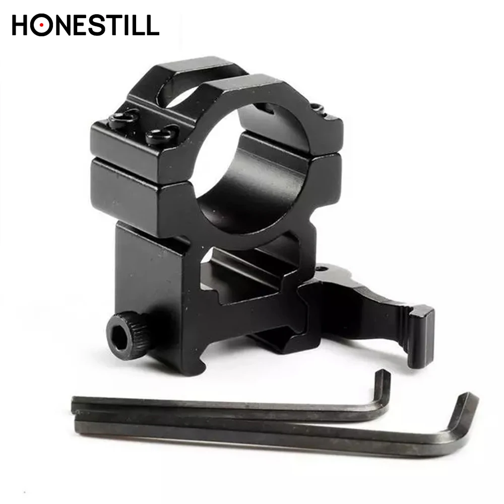 HONESTILL Quick Release Scope Mount QD 1 дюймов 20 мм крепление для прицела принадлежности для охоты средняя высота - Цвет: Черный