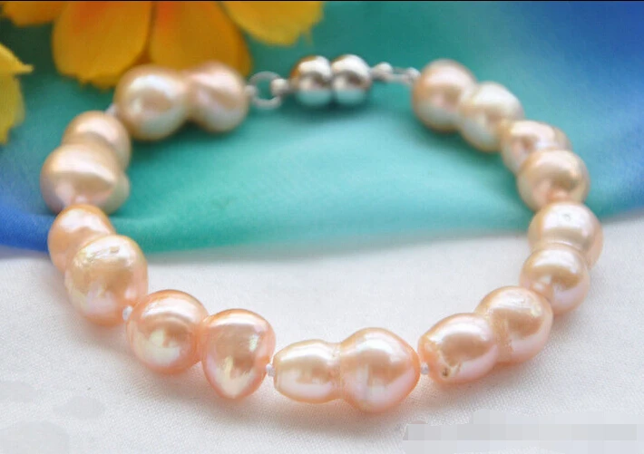 

Z5657 NICE 16mm pink double freshwater pearl bracelet 8inch @^Noble style Natural Fine jewe SHIPPING new >>free shipping