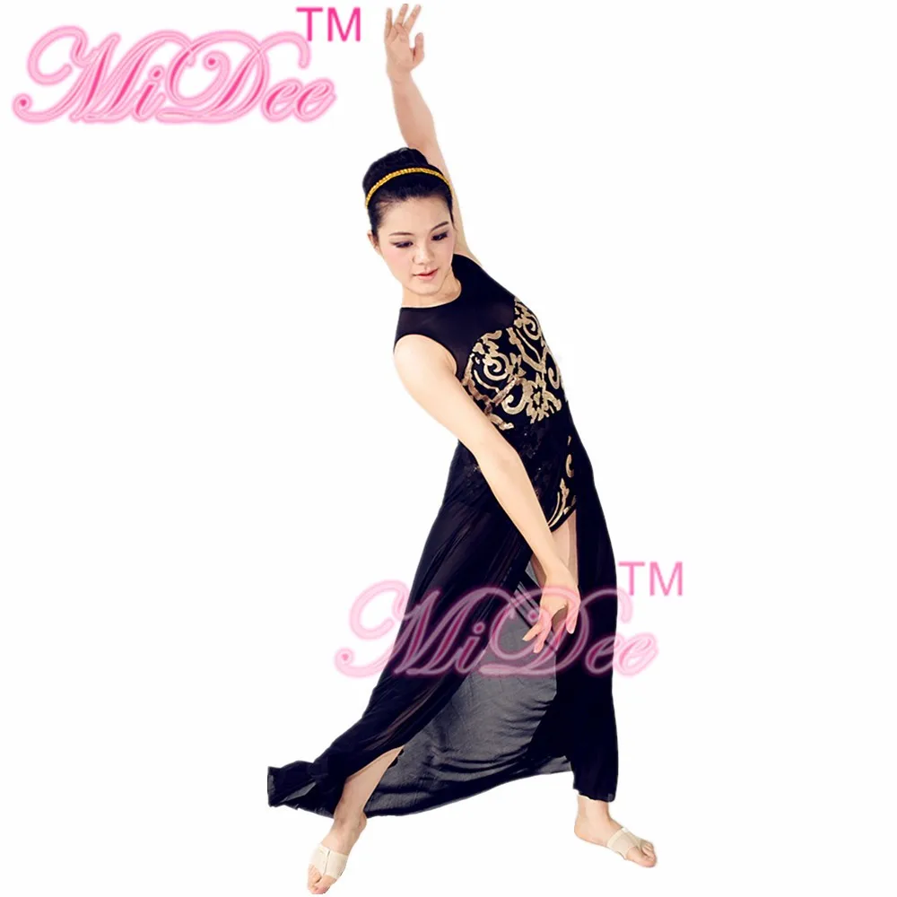 Elegant Adult Long Skirt Lyrical Dance Costumes Ballet Dance Dress Skating Gymnastics Leotard Wear For Girls 16