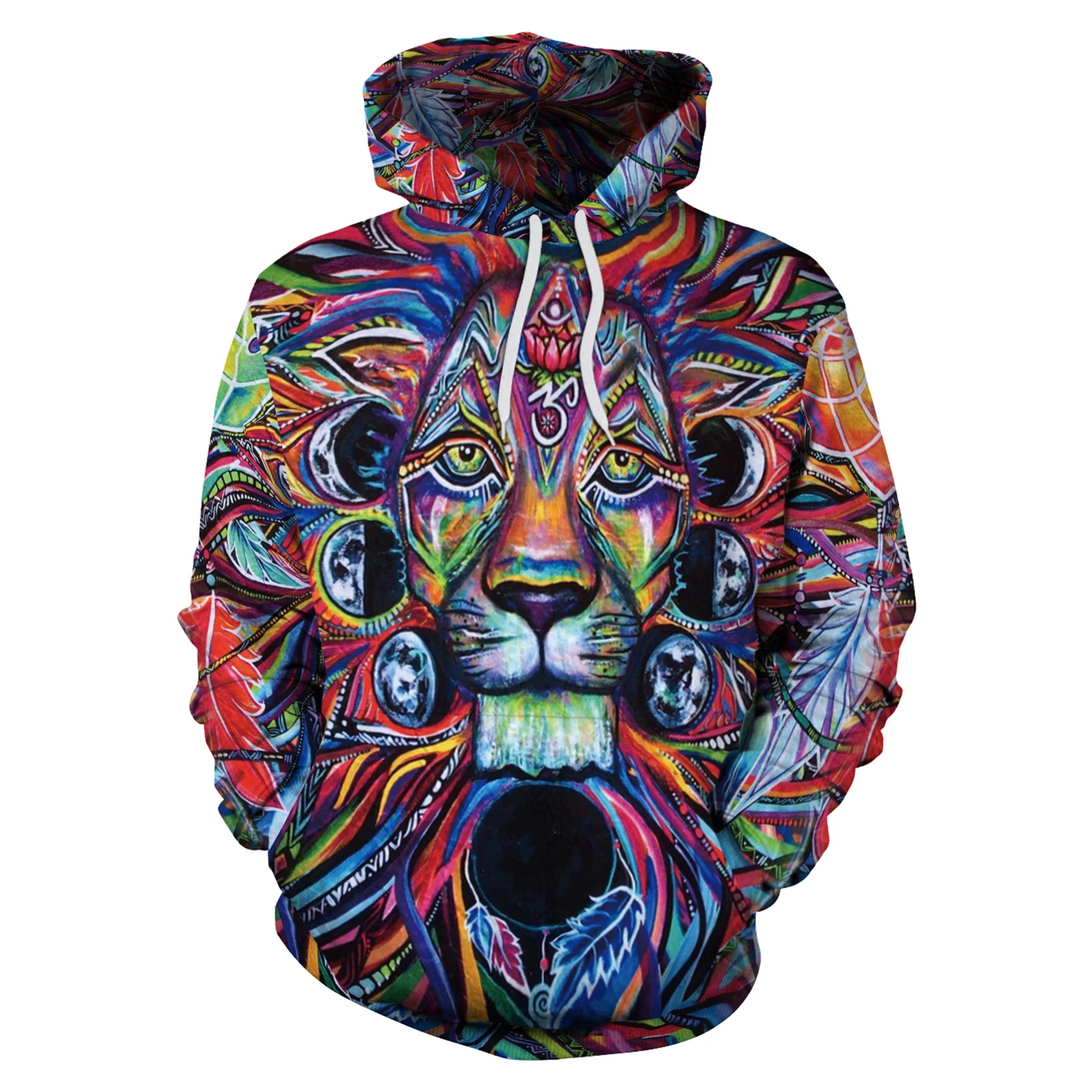 Women Hoodies Lion Head 3D Print Hoodies with Hat Women Hoodie PulloverLoose Hooded Sweatshirt Sudaderas Mujer Moletom