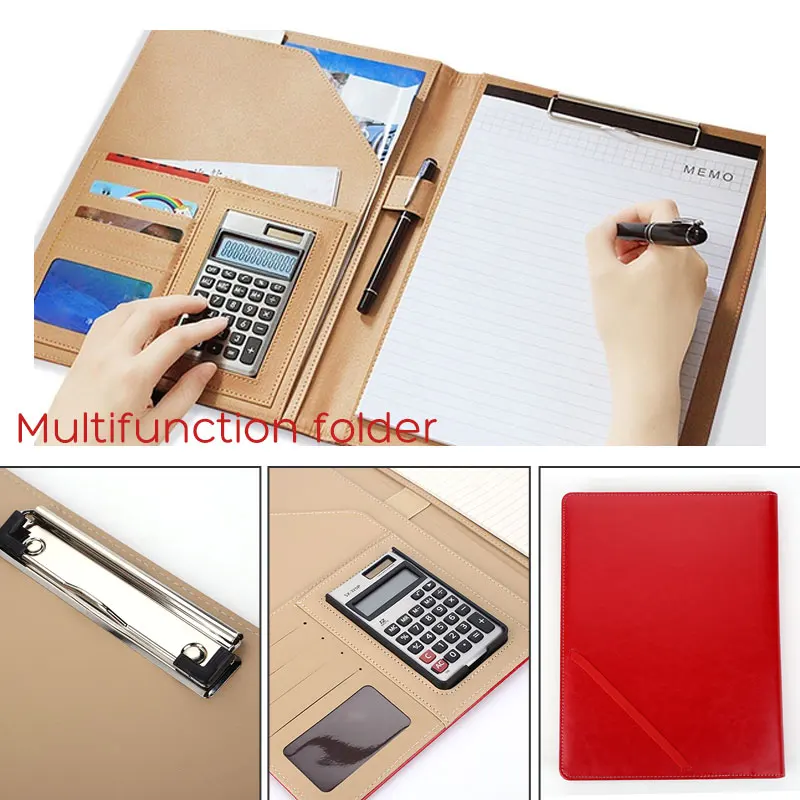

Document Bag Conference Folder With Calculator Briefcase Stationery School Cover Paper Fashion Pouch Large Capacity File Folder