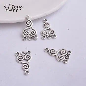 

50pcs Tibetan silver Color Earrings Connectors For Tassel Alloy Connector Jewelry Making