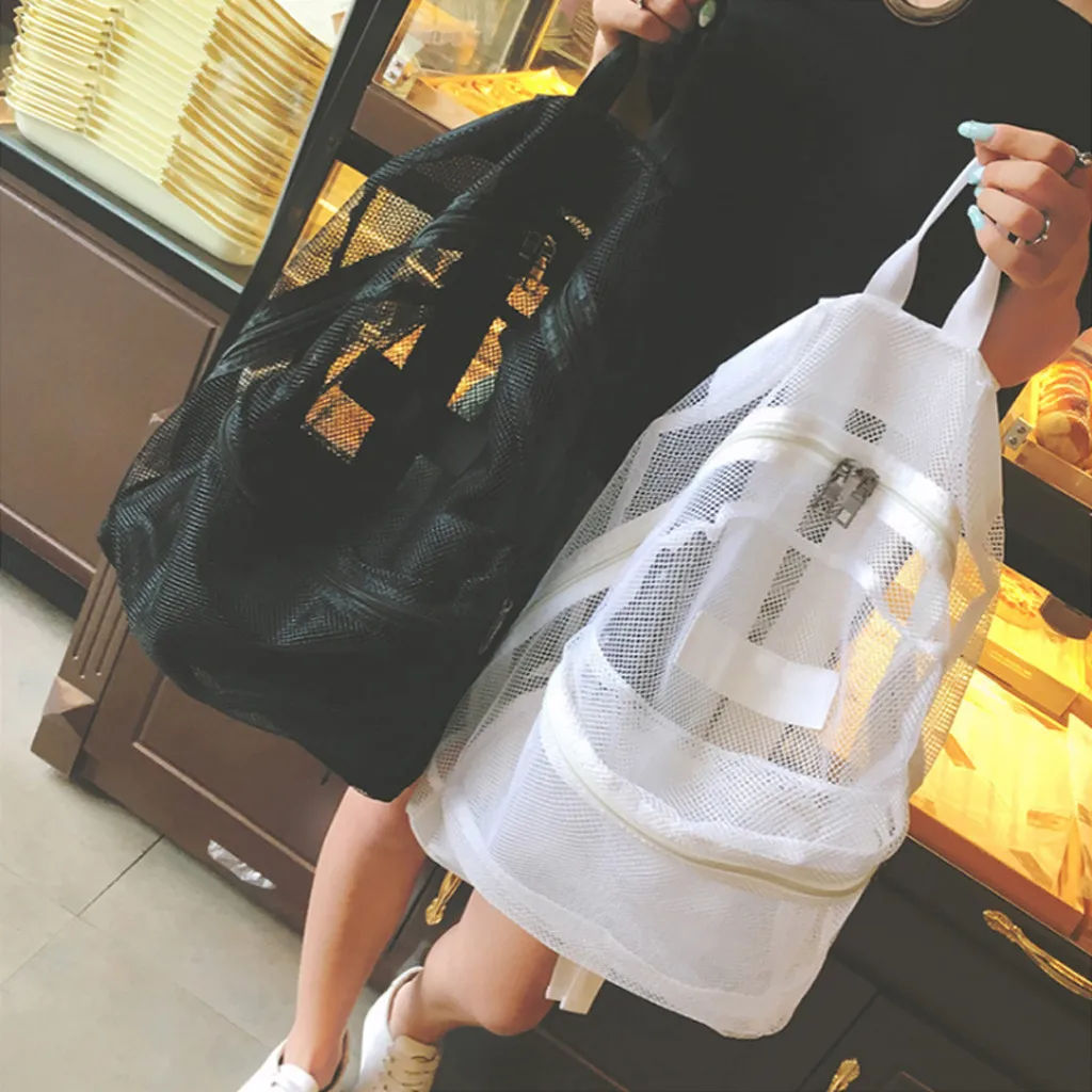 

2019 Woman Backpack 2Pcs Unisex Mesh Large Backpack High Quality Solid Bag Phone Pocket School Package Grand sac à dos unisexe
