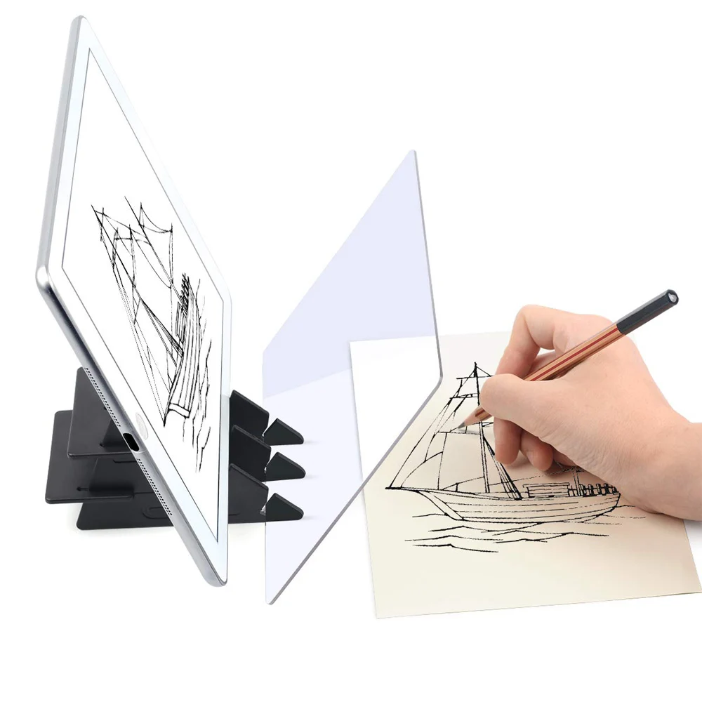 

Optical Drawing Board Specular Reflection Easy Sketch Tracing Pad Copy Panel Holder Sketching Tool for Kids Adults Art Beginners