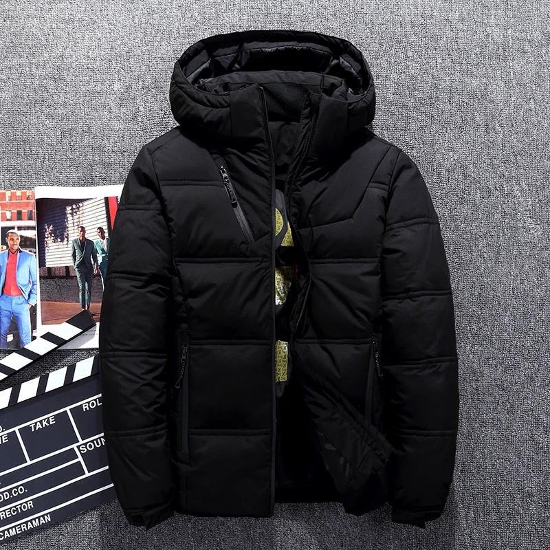 

Hot Sale Winter Men White Duck Down Jacket High Quality Casual Windproof Warm Jackets And Coats Slim Fit Gray Parkas