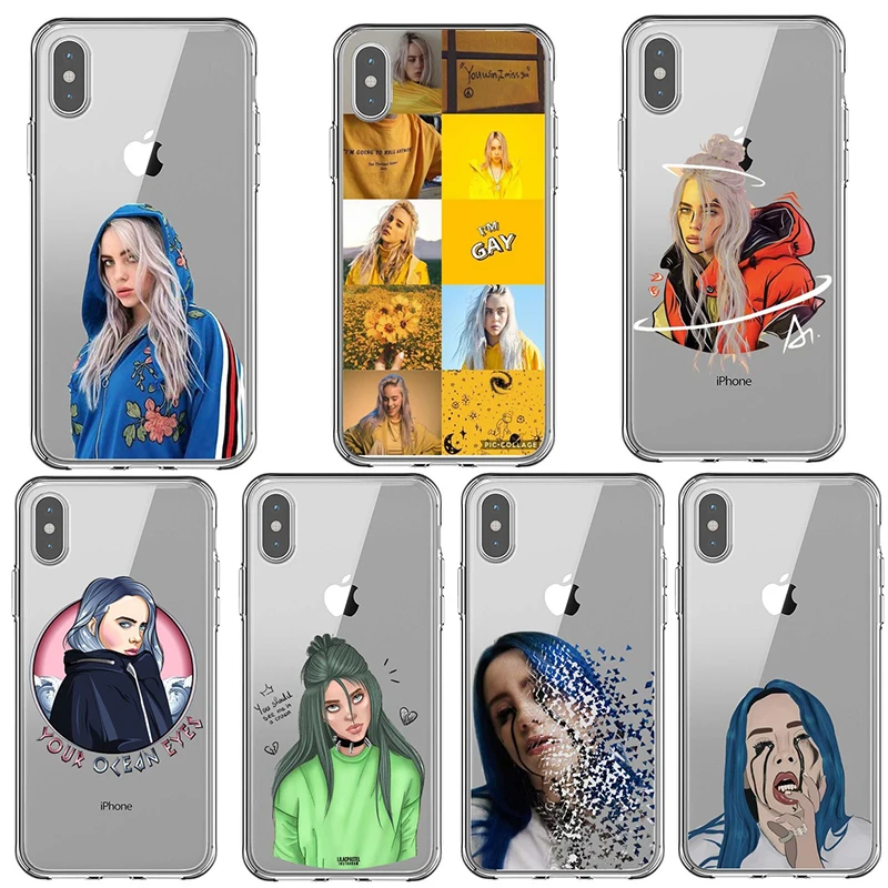 

billie eilish logo phone Case For iPhone X 7 Plus XS 10 Case TPU Silicone Phone Cover For iPhone 6S 8 6 Plus XS Max Case