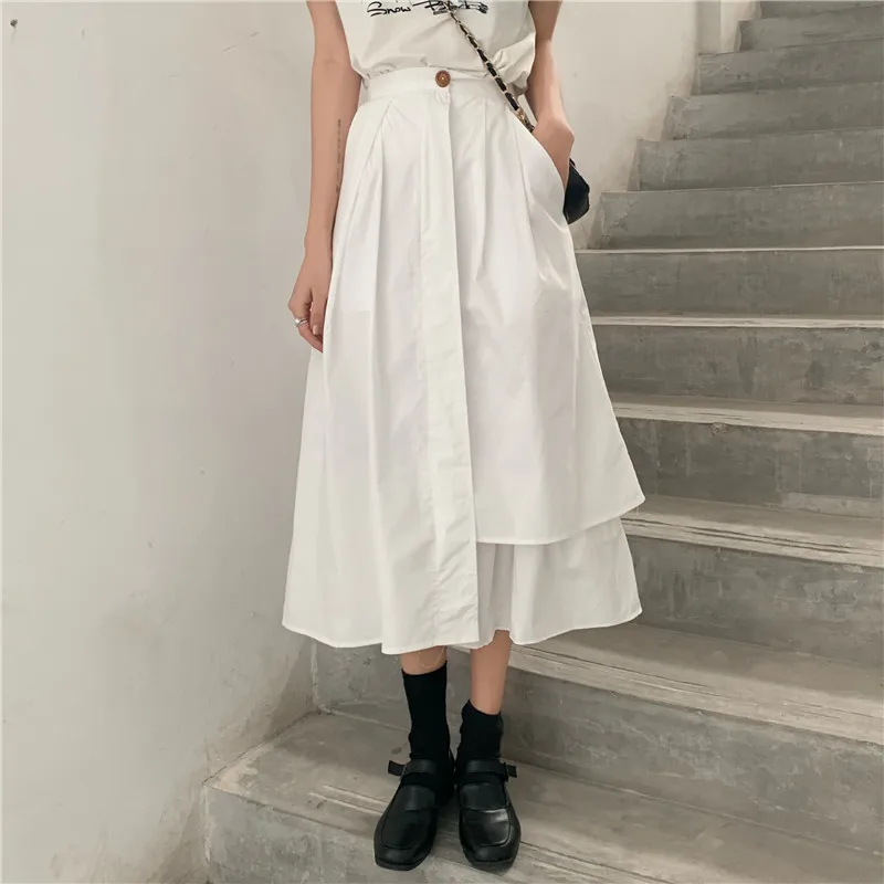 

Mazefeng 2019 Summer Spring Skirts Womens Midi-Calf Korean Style A-line High Waist Skirts Female Casual Pleated School Skirts