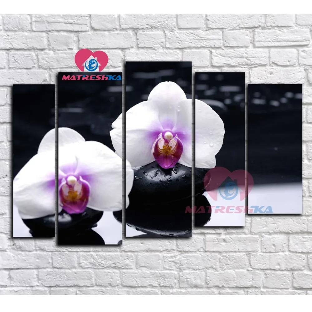 

Diamond embroidery orchids painting triptych Diamond mosaic patterns Diamond flowers pictures embroidery-crystals diy kit Mosaic