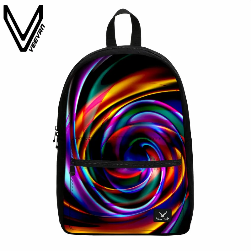

VEEVANV School Bags Fashion Rainbow Printing Backpack Children Shoulder Bag Boys Colorful Flowers Canvas Backpack Girls Rucksack