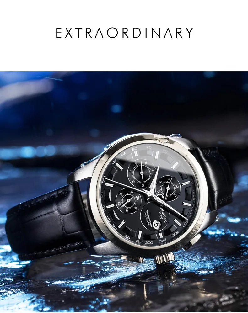Швейцария Carnival часы мужские модные автоматические мужские механические часы брендовые роскошные кожаные деловые водонепроницаемые часы Relogio