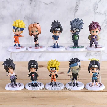 

10pcs/set Anime Naruto Figure Toy Sasuke Kakashi Sakura Gaara Itachi Obito Madara figure Model Doll for Children
