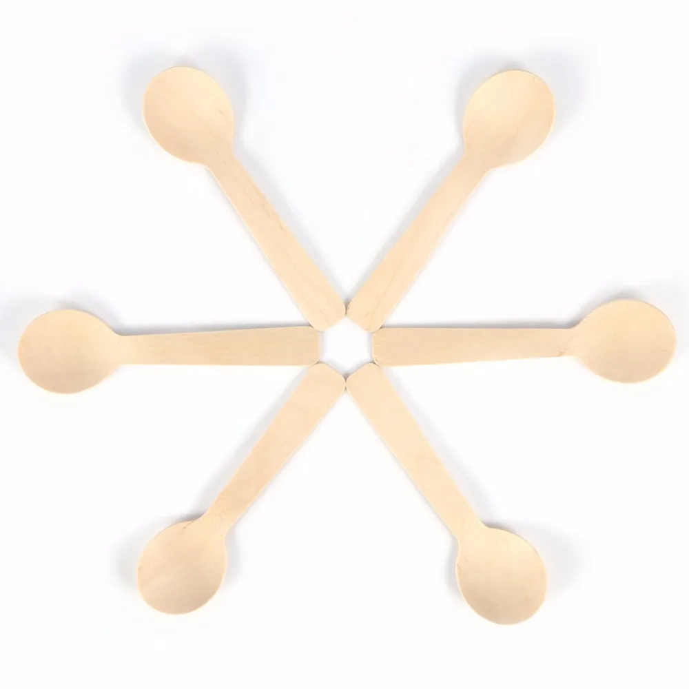100 шт одноразовая деревянная ложка мини-ложка для мороженого деревянная десертная ложка западные свадебные столовые приборы кухонные принадлежности инструмент