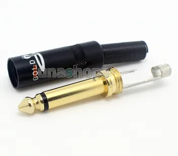 

LN004132 Gold Snake Mono Plug Audio Cable Connector 6.5mm Mono male DIY adapter