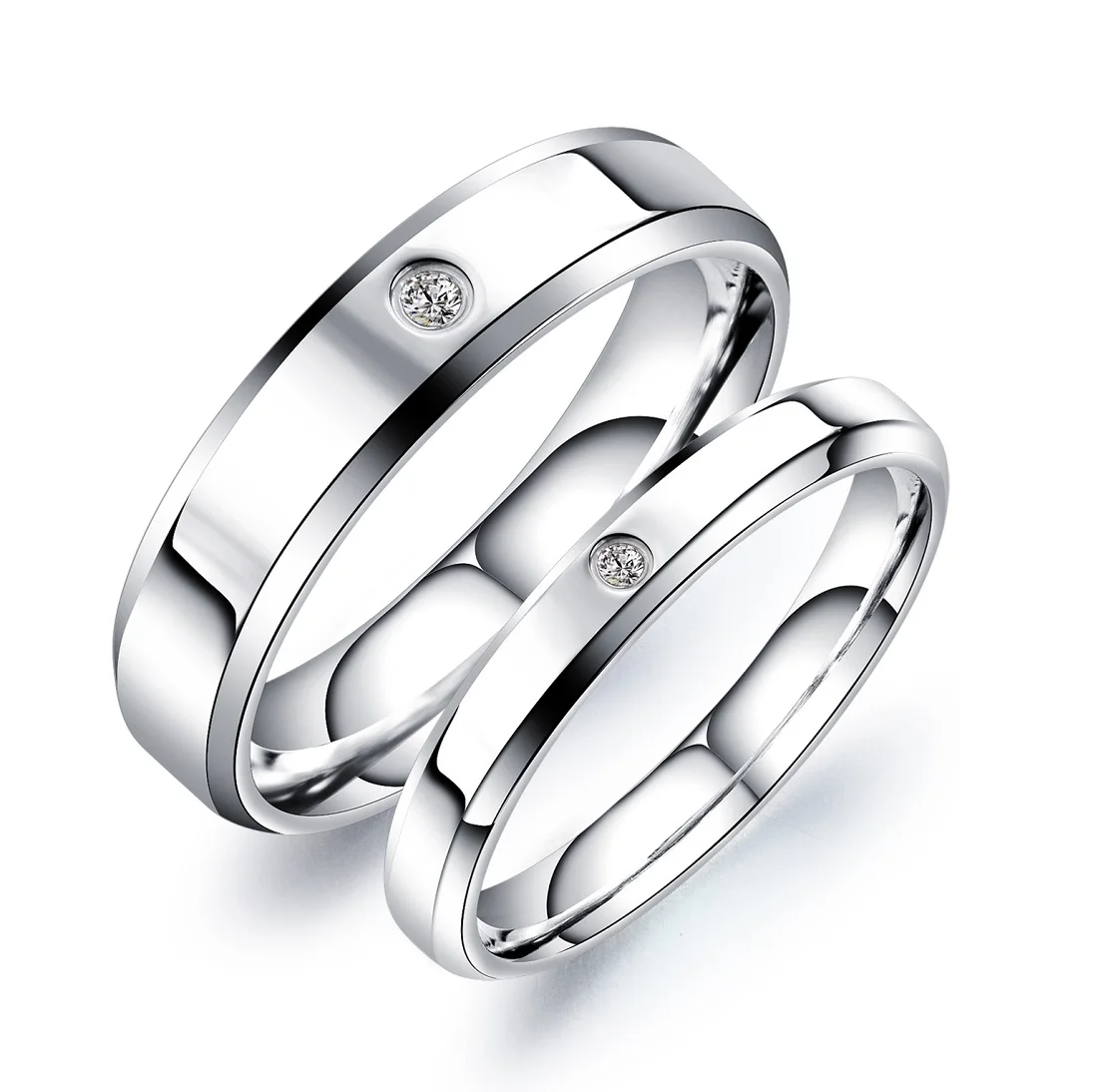 

JHSL 3/5mm Stainless Steel Lovers Couple's Men Women Wedding Small Rings Valentine's Day Gift size 4 5 6 7 8 9 10 11