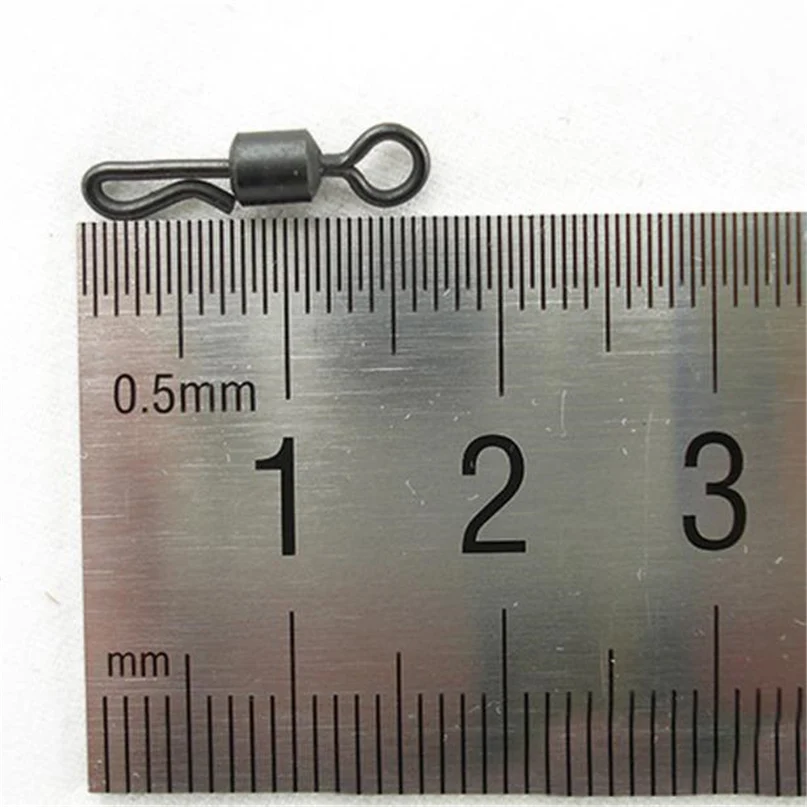 100PCS Fishing Swivels American Rolling Swivel Solid Rings Fishing Hook Connector Accessories pesca #2M10 (1)