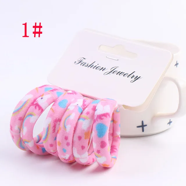 6PCS/Sett Cute Girls Elastic Hair Bands Scrunchies Ponytail Holder Rubber Bands Hair Ties Sweet Kids Hair Rope Hair Accessories style 1
