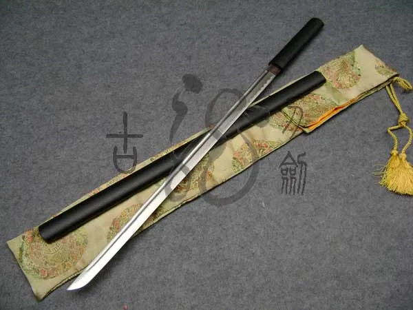 

S0907 JAPANESE ANIME MATTE BLACK STRAIGHT NINJA SWORD BRUSH HAMON EDGE 39.9"