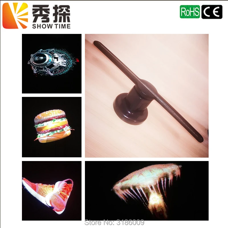 New Arrival 3D Holographic Projector Portable Hologram Player LED Holographic Dispaly Logo Unique Hologram Projector Black/White